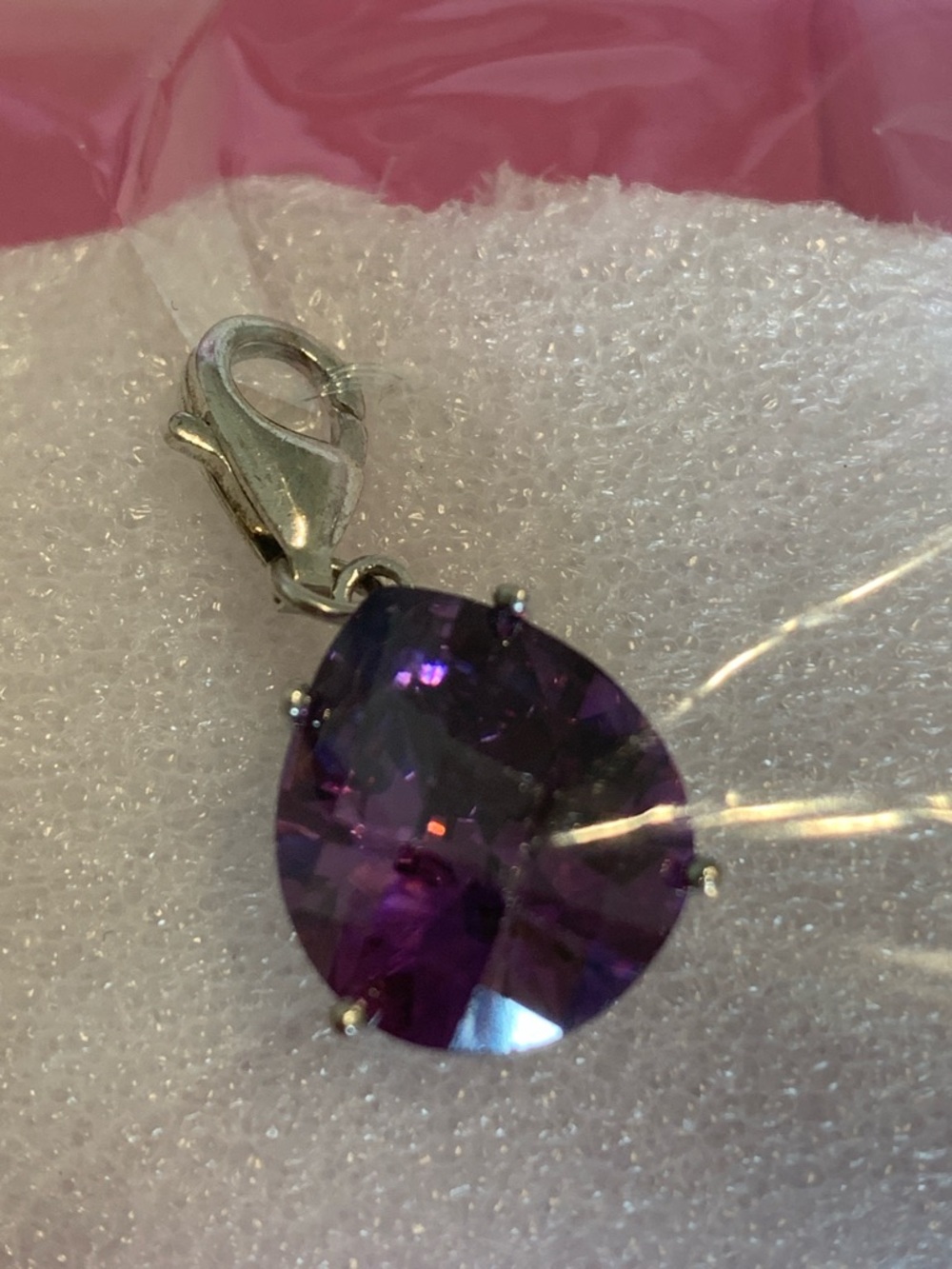 Purple ( Amethyst)Teardrop Crystal Necklace Pendant - Women Jewelry
